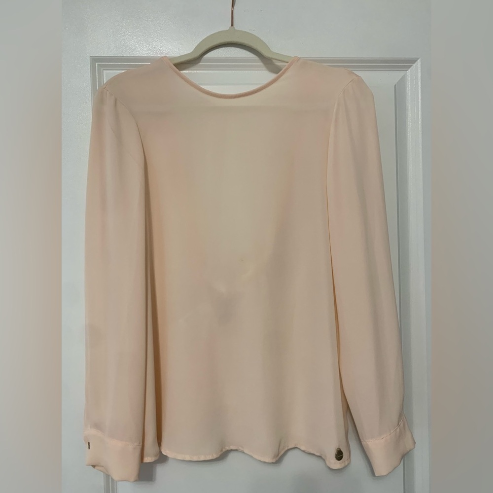 Made in Italy Women's Long-Sleeve Blouse - Soft Blush. Backless. Goes on size M